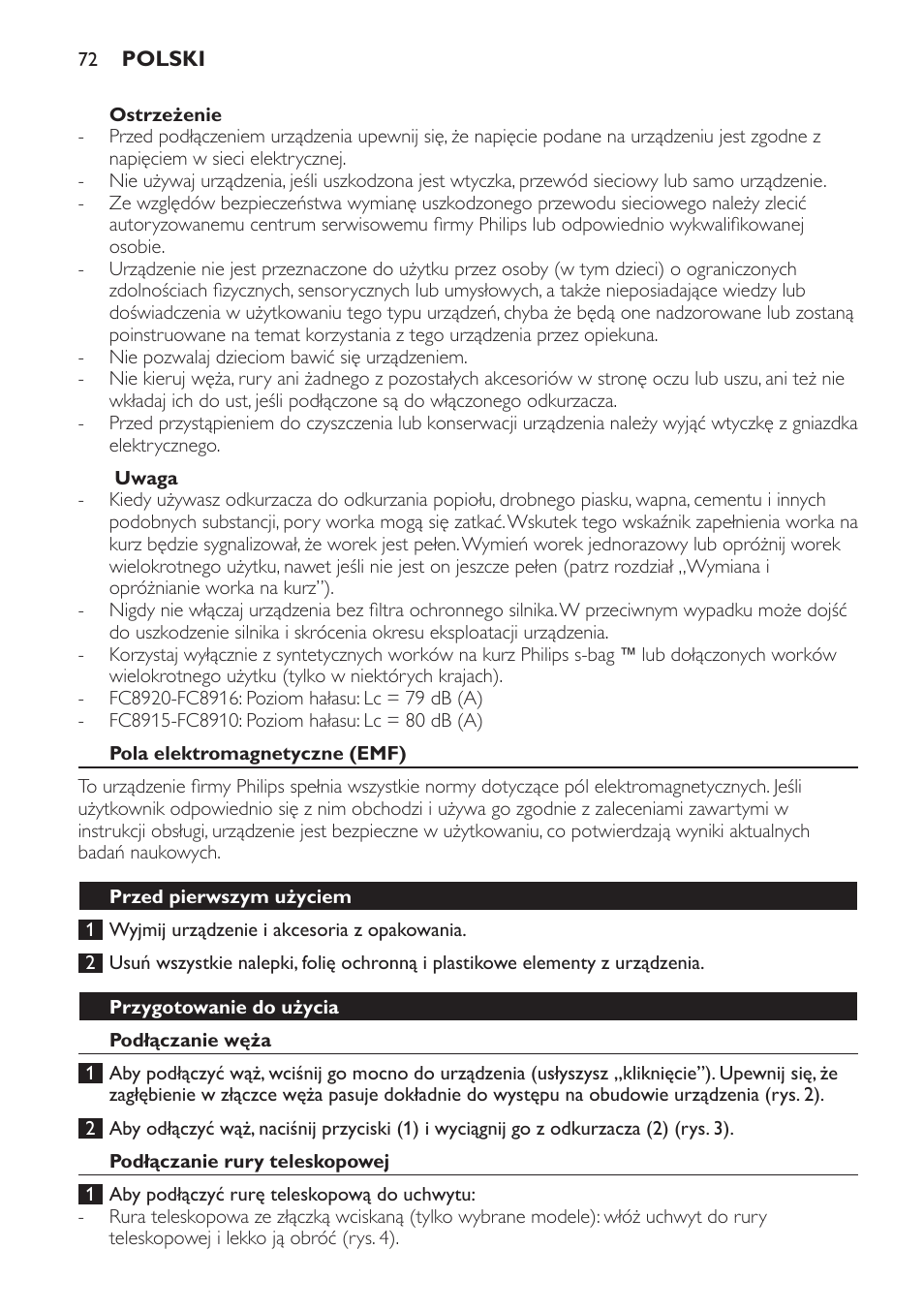 Philips FC8913 User Manual | Page 72 / 140