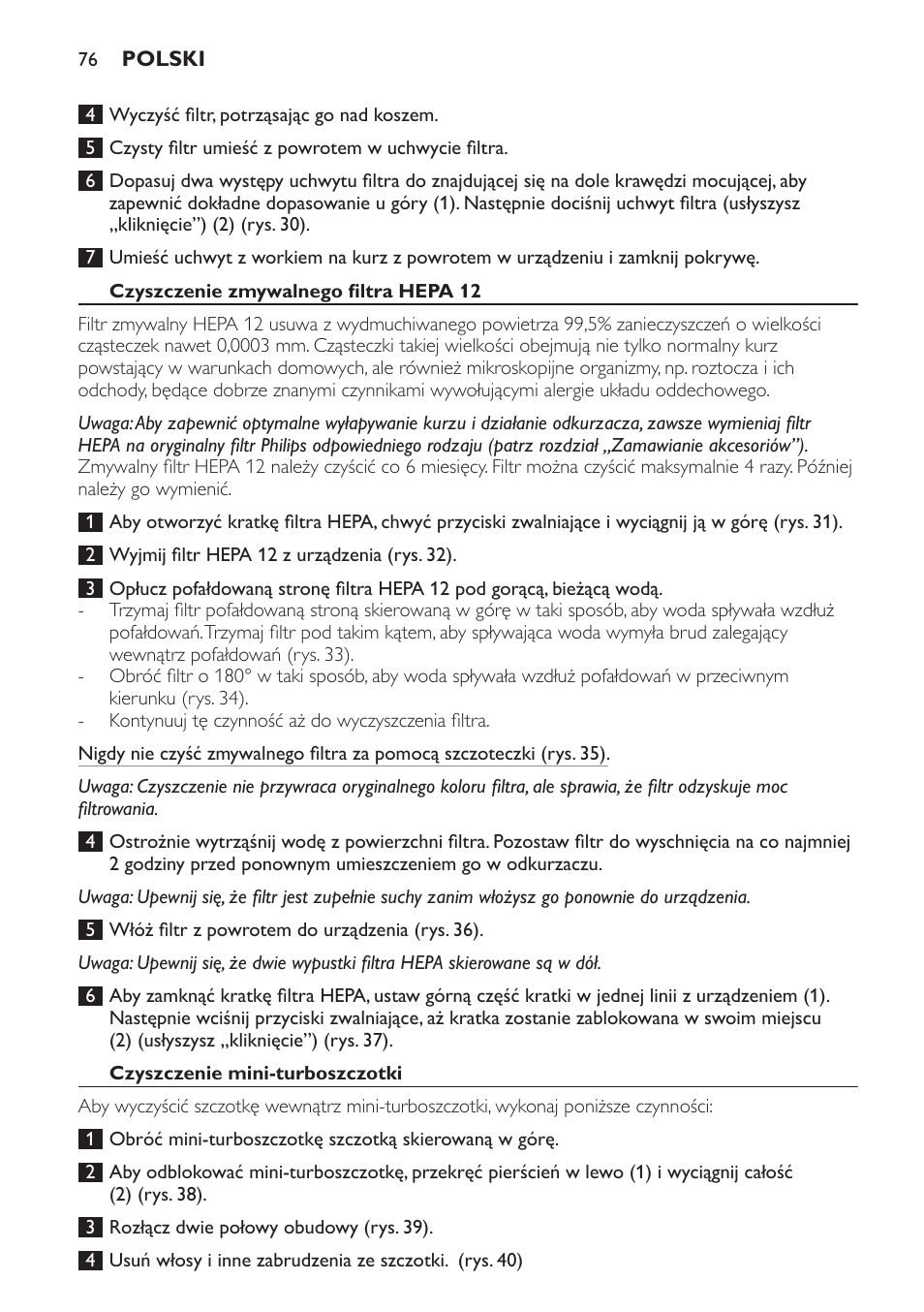 Philips FC8913 User Manual | Page 76 / 140