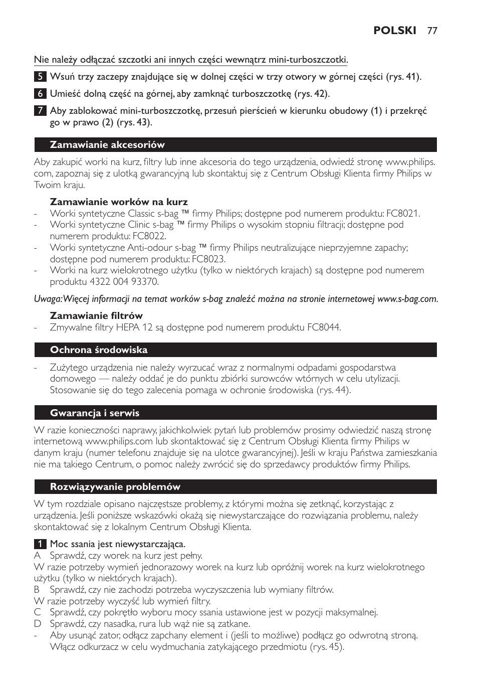 Philips FC8913 User Manual | Page 77 / 140