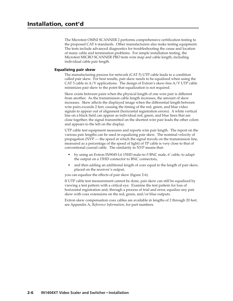 Installation, cont’d | Extron electronic IN1404XT User Manual | Page 18 / 82