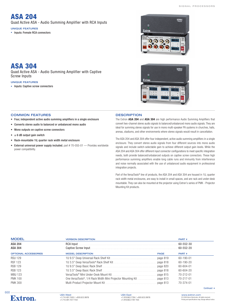 Extron electronic RSB123 User Manual | 2 pages