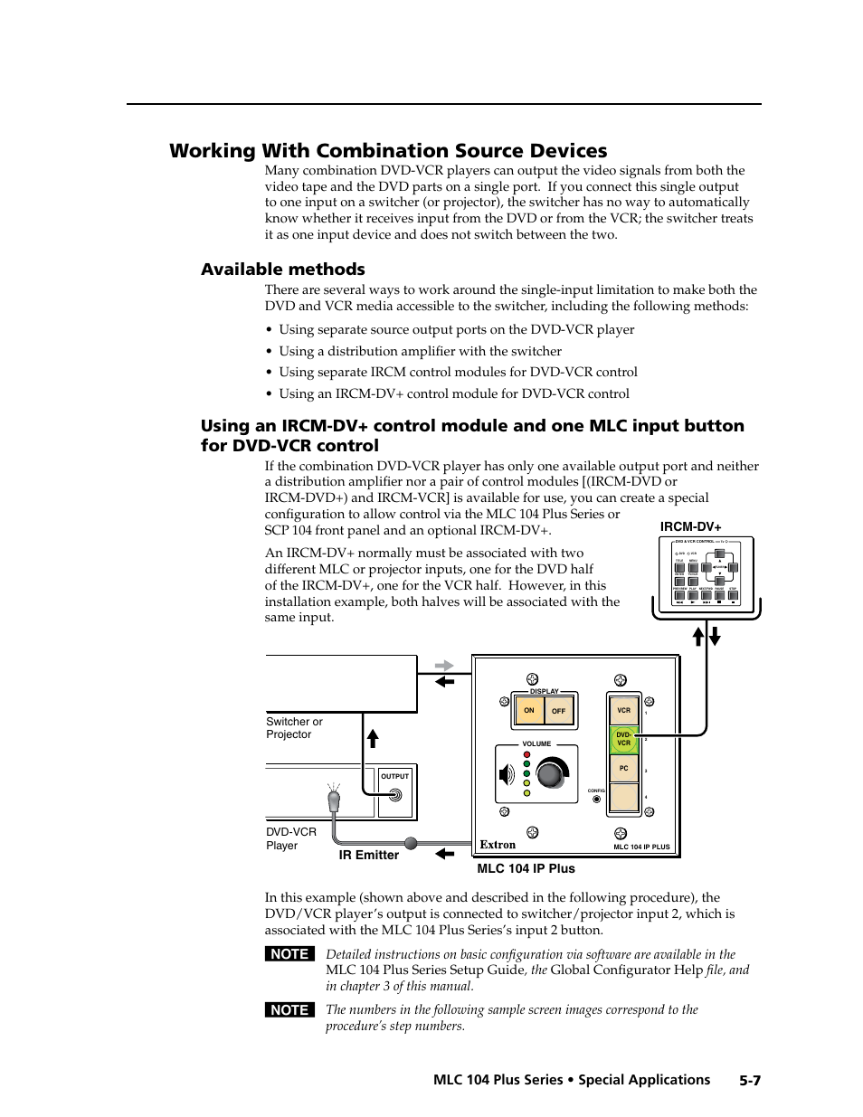 Working with combination source devices, Available methods, Preliminar y | 7 mlc 104 plus series • special applications | Extron Electronics MLC 104 Plus Series User Manual | Page 111 / 188
