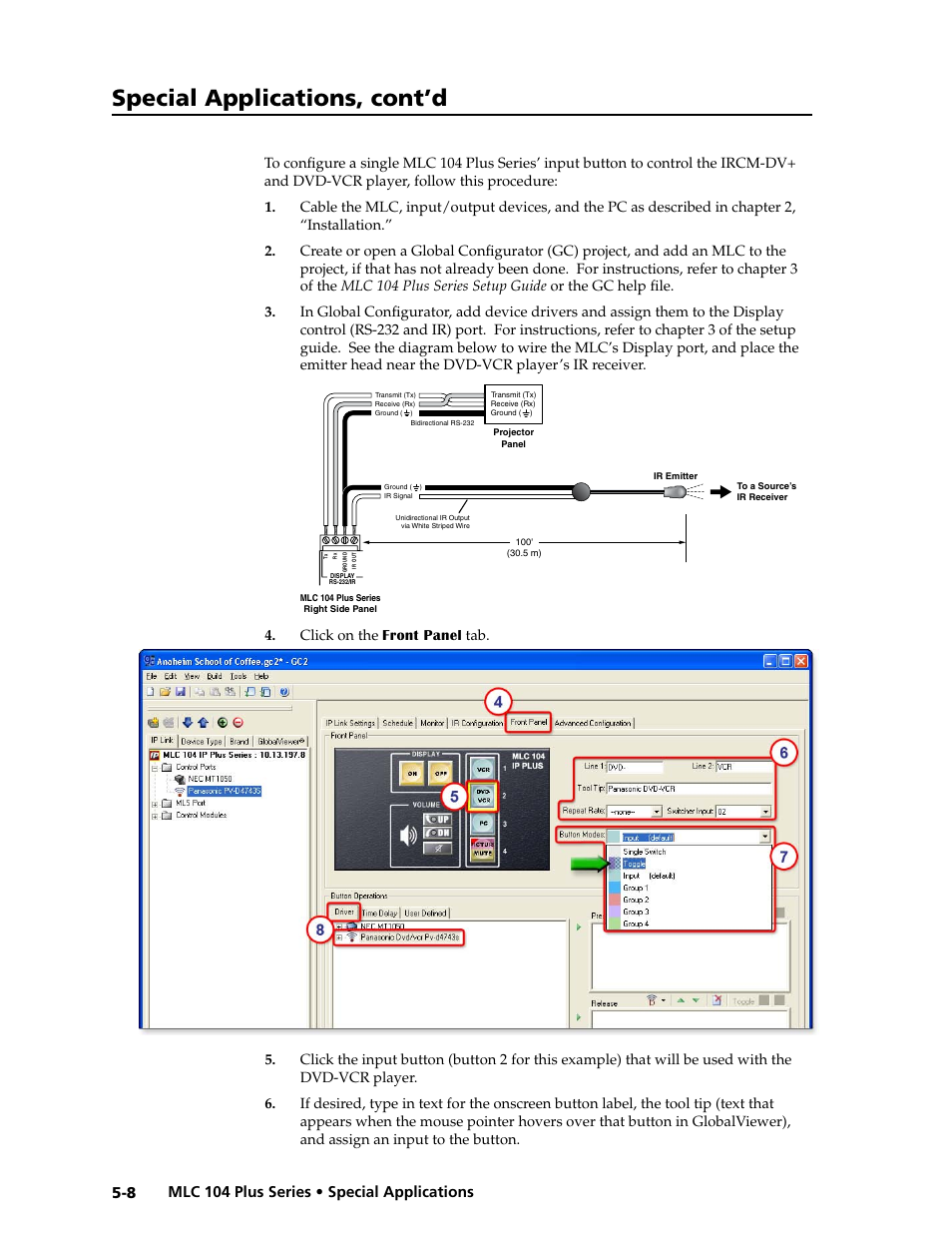 Preliminar y, Special applications, cont’d | Extron Electronics MLC 104 Plus Series User Manual | Page 112 / 188