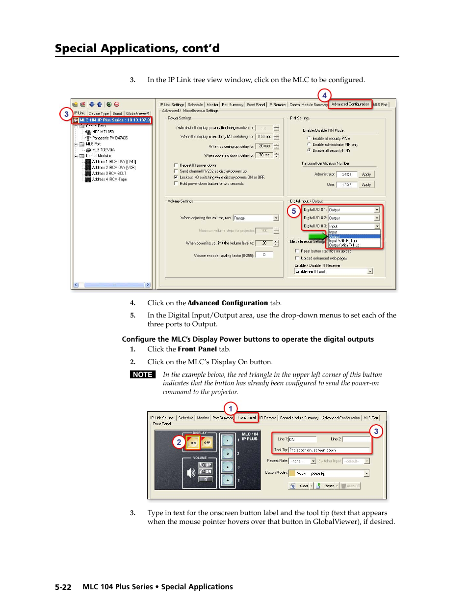 Preliminar y, Special applications, cont’d | Extron Electronics MLC 104 Plus Series User Manual | Page 126 / 188