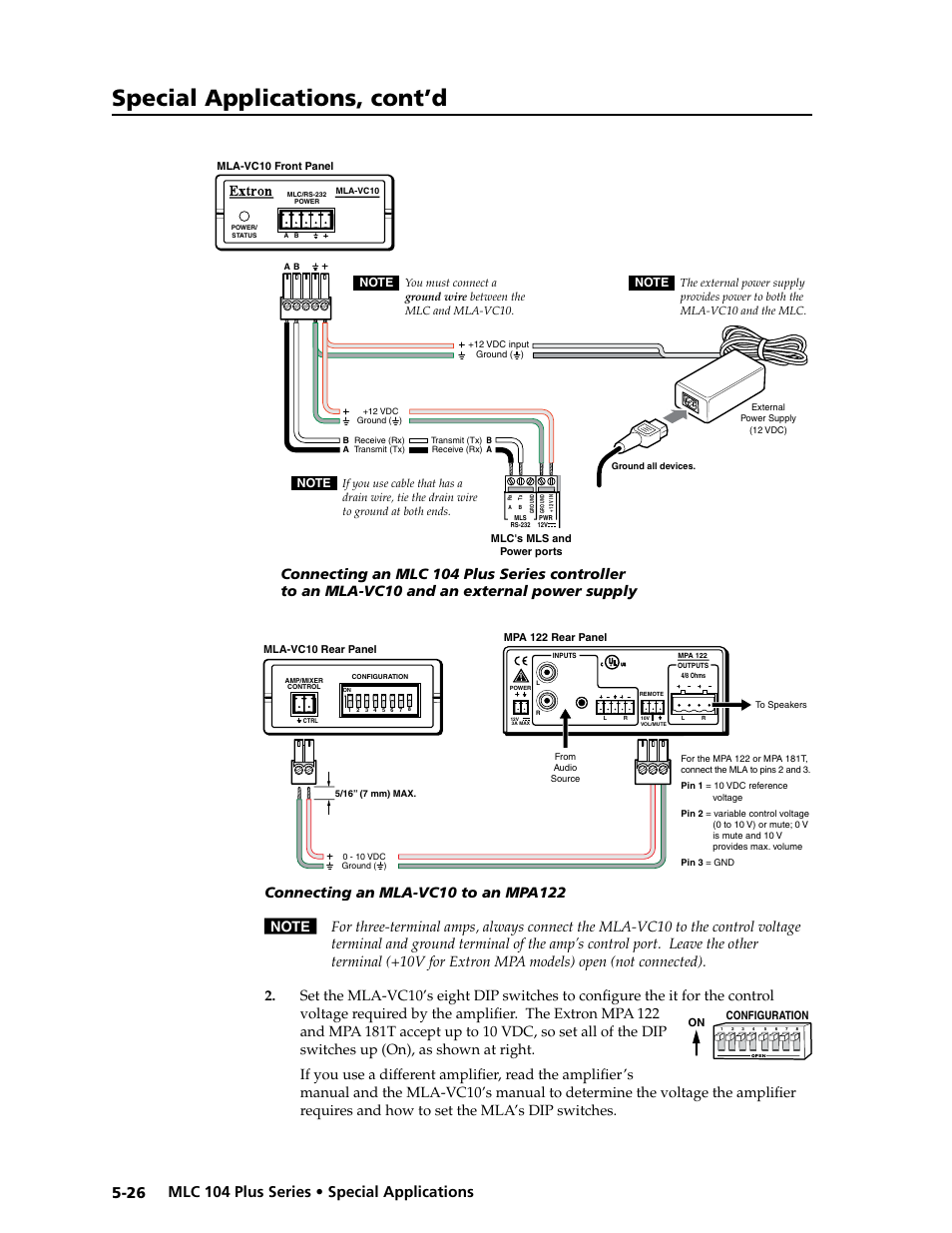 Preliminar y, Special applications, cont’d | Extron Electronics MLC 104 Plus Series User Manual | Page 130 / 188