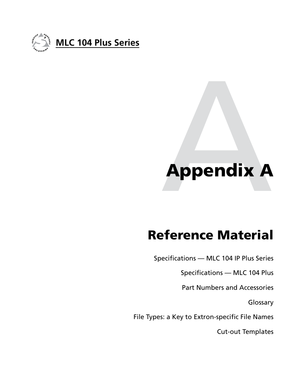 Appendix a: reference material, Appendix a • reference material | Extron Electronics MLC 104 Plus Series User Manual | Page 153 / 188