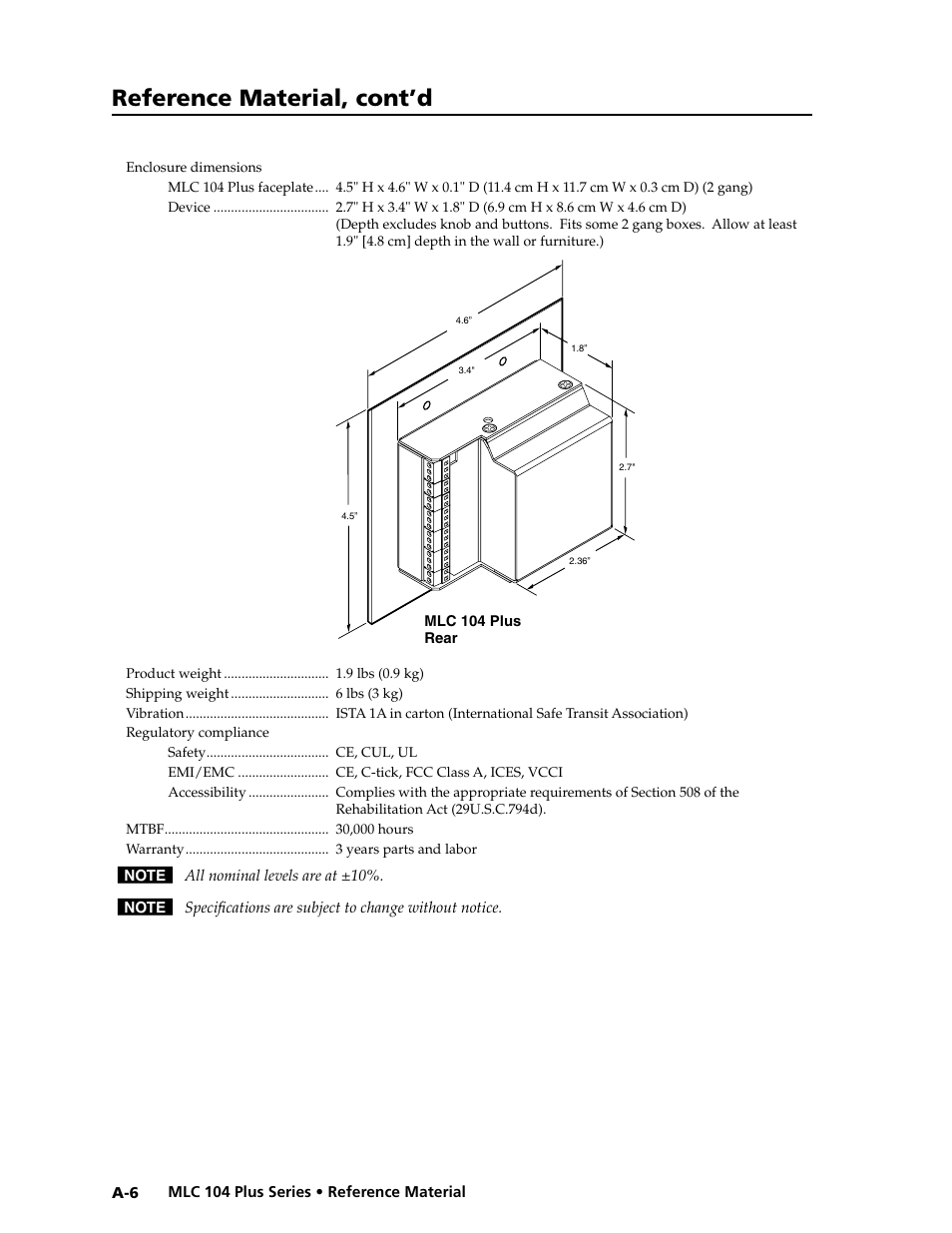 Preliminar y, Reference material, cont’d | Extron Electronics MLC 104 Plus Series User Manual | Page 158 / 188