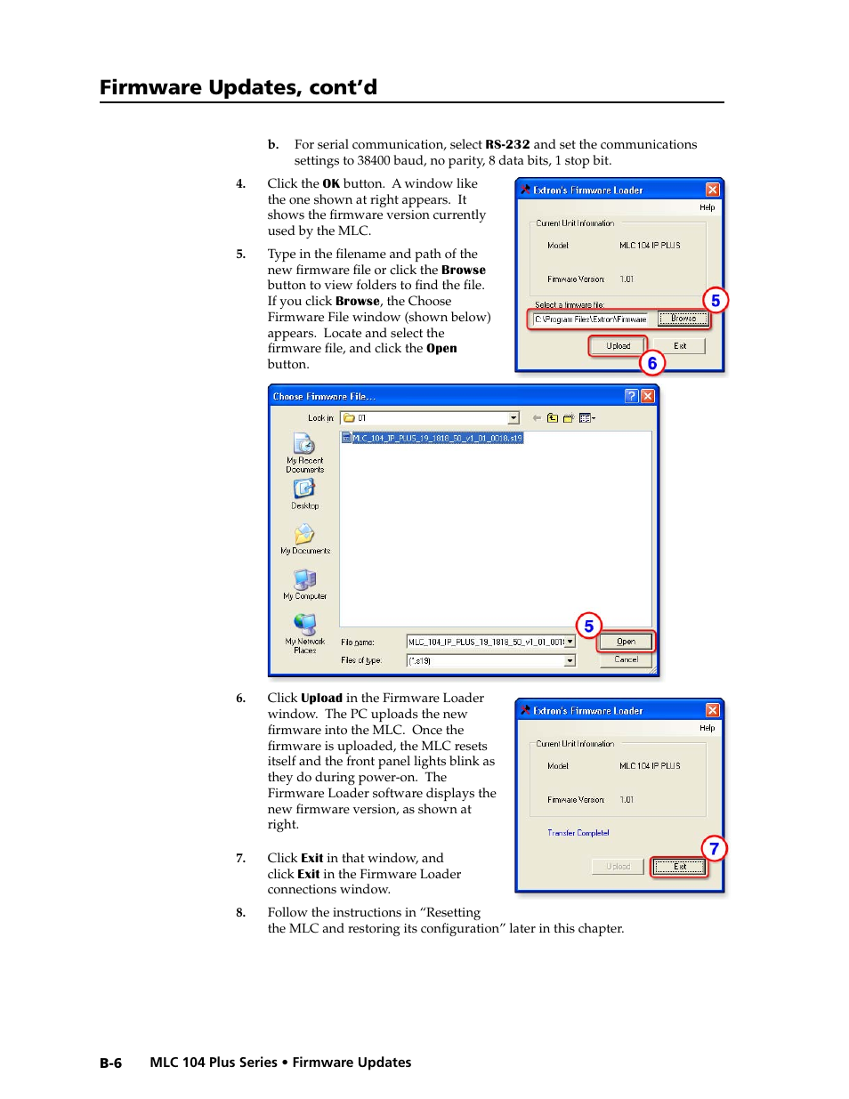 Preliminar y, Firmware updates, cont’d | Extron Electronics MLC 104 Plus Series User Manual | Page 176 / 188