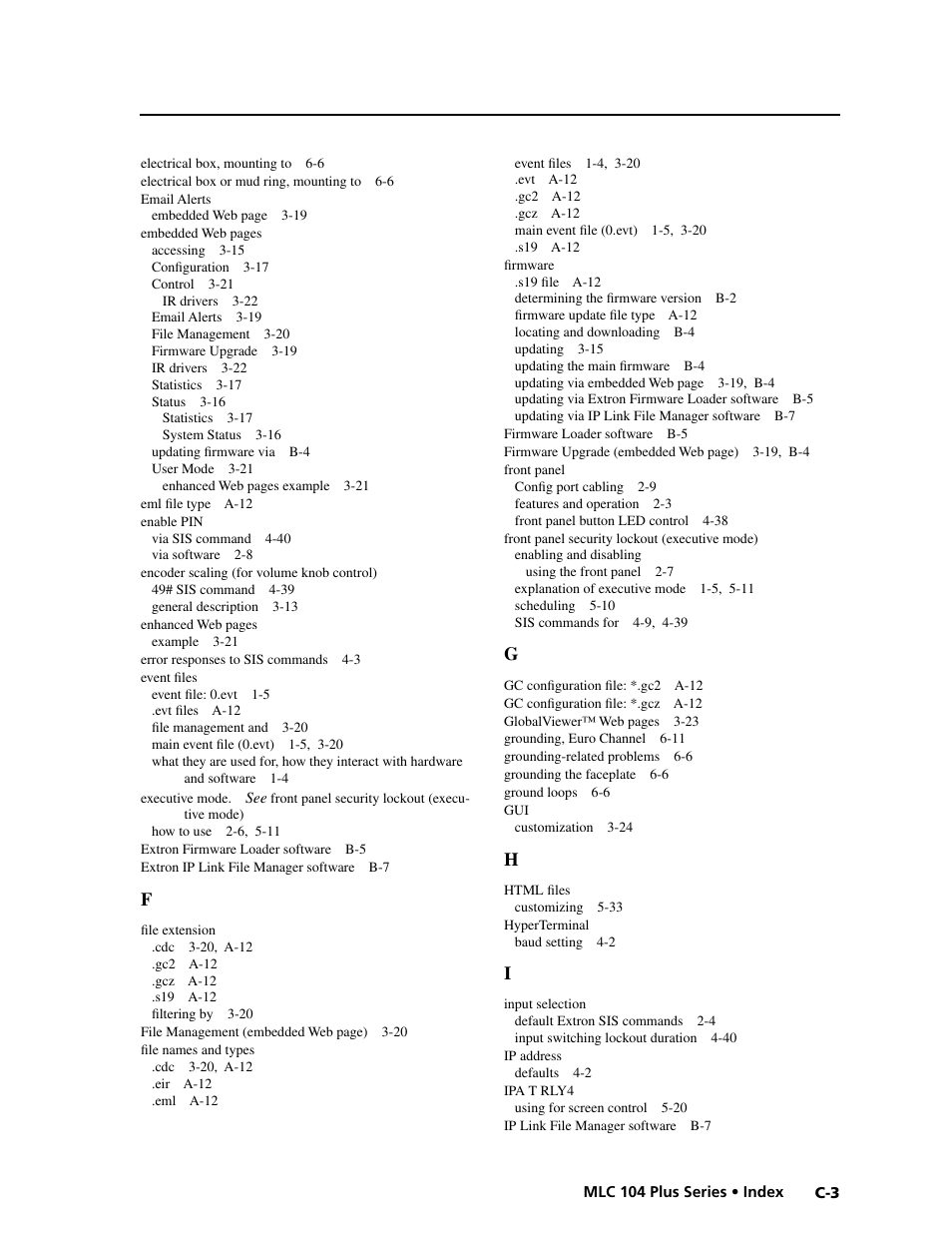 Preliminar y | Extron Electronics MLC 104 Plus Series User Manual | Page 183 / 188