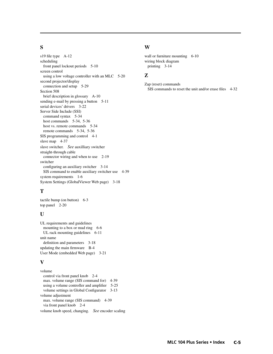 Preliminar y | Extron Electronics MLC 104 Plus Series User Manual | Page 185 / 188