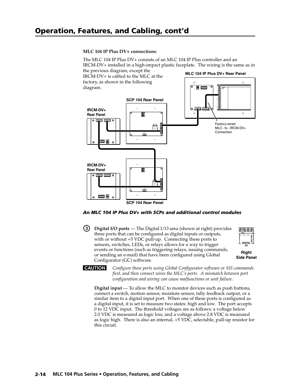Preliminar y, Operation, features, and cabling, cont’d, 1on 2 3 4 | Extron Electronics MLC 104 Plus Series User Manual | Page 30 / 188