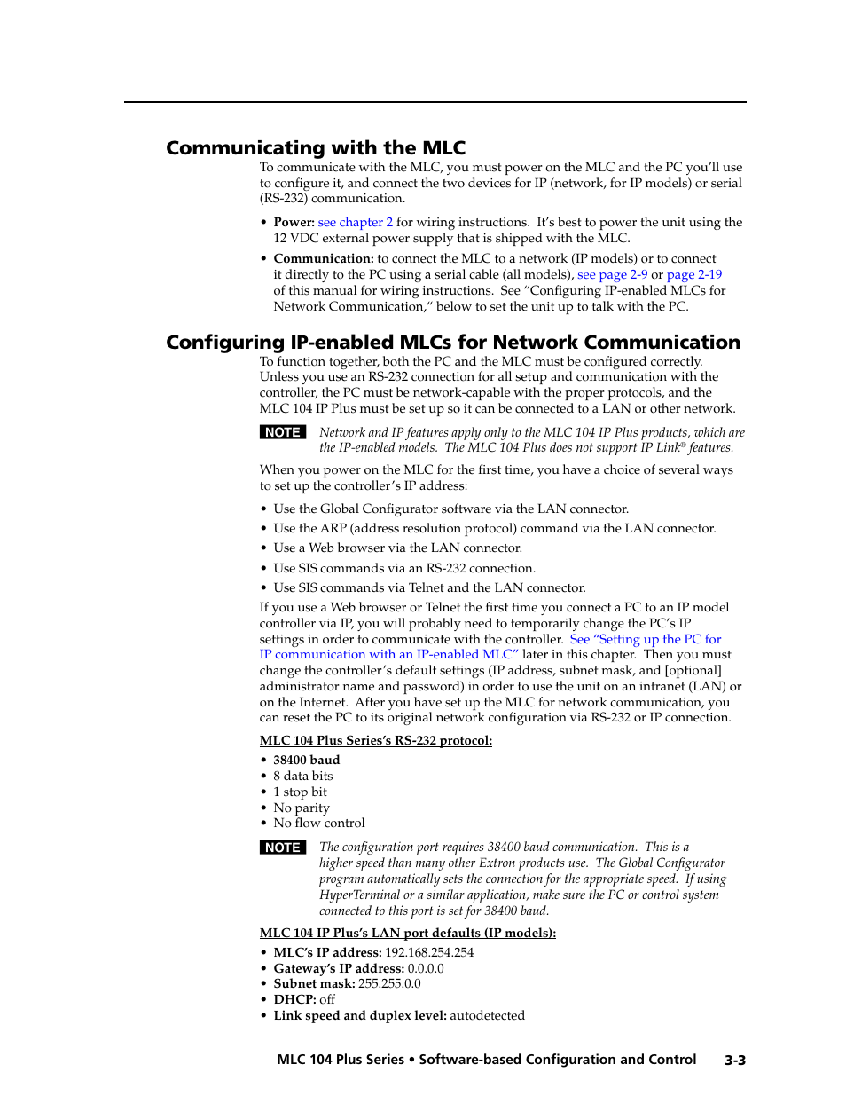 Communicating with the mlc, See “configuring ip, Preliminar y | Extron Electronics MLC 104 Plus Series User Manual | Page 43 / 188