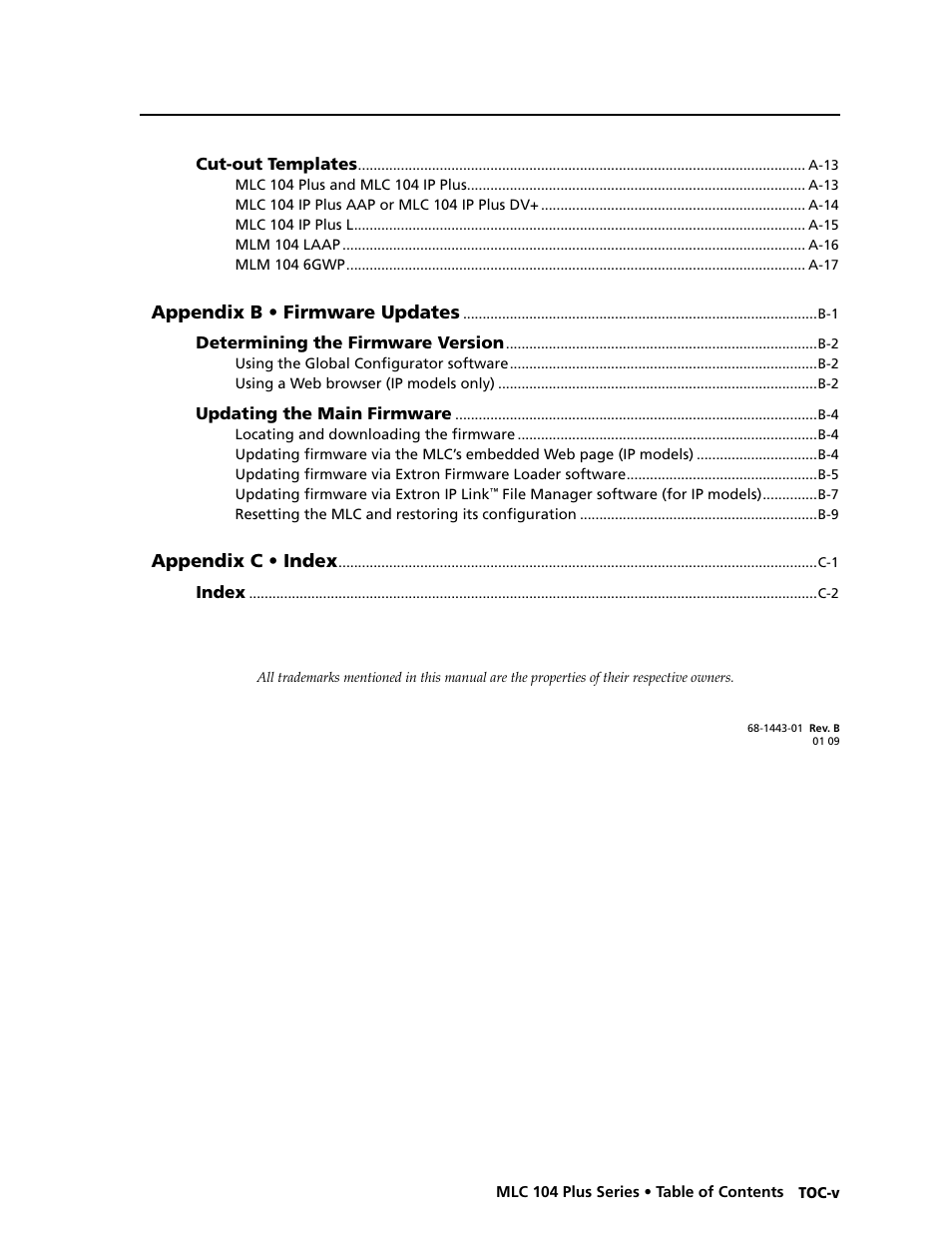 Preliminar y | Extron Electronics MLC 104 Plus Series User Manual | Page 9 / 188