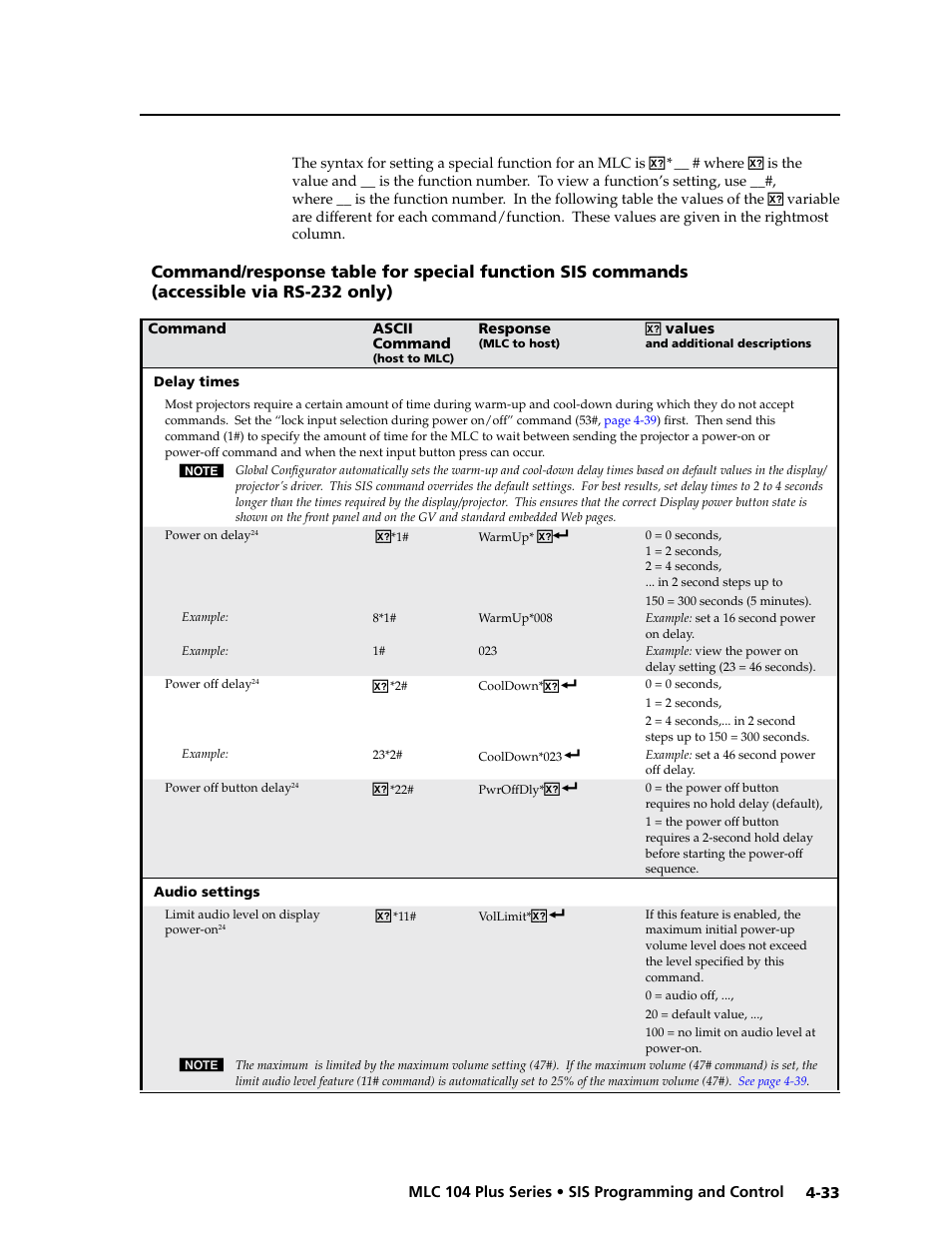 Command is 22, Preliminar y | Extron Electronics MLC 104 Plus Series User Manual | Page 97 / 188