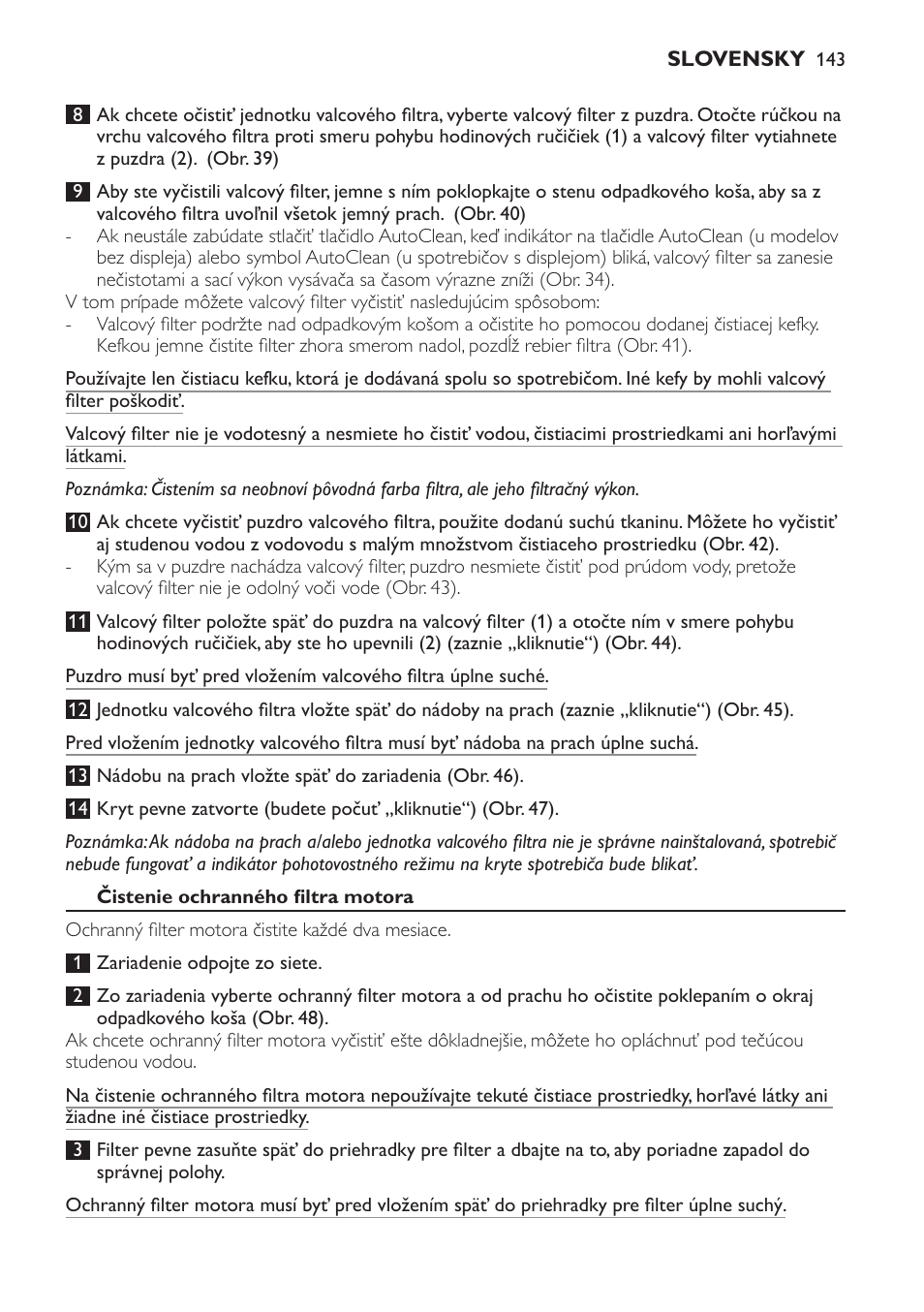 Čistenie ochranného filtra motora | Philips FC9264 User Manual | Page 143 / 184