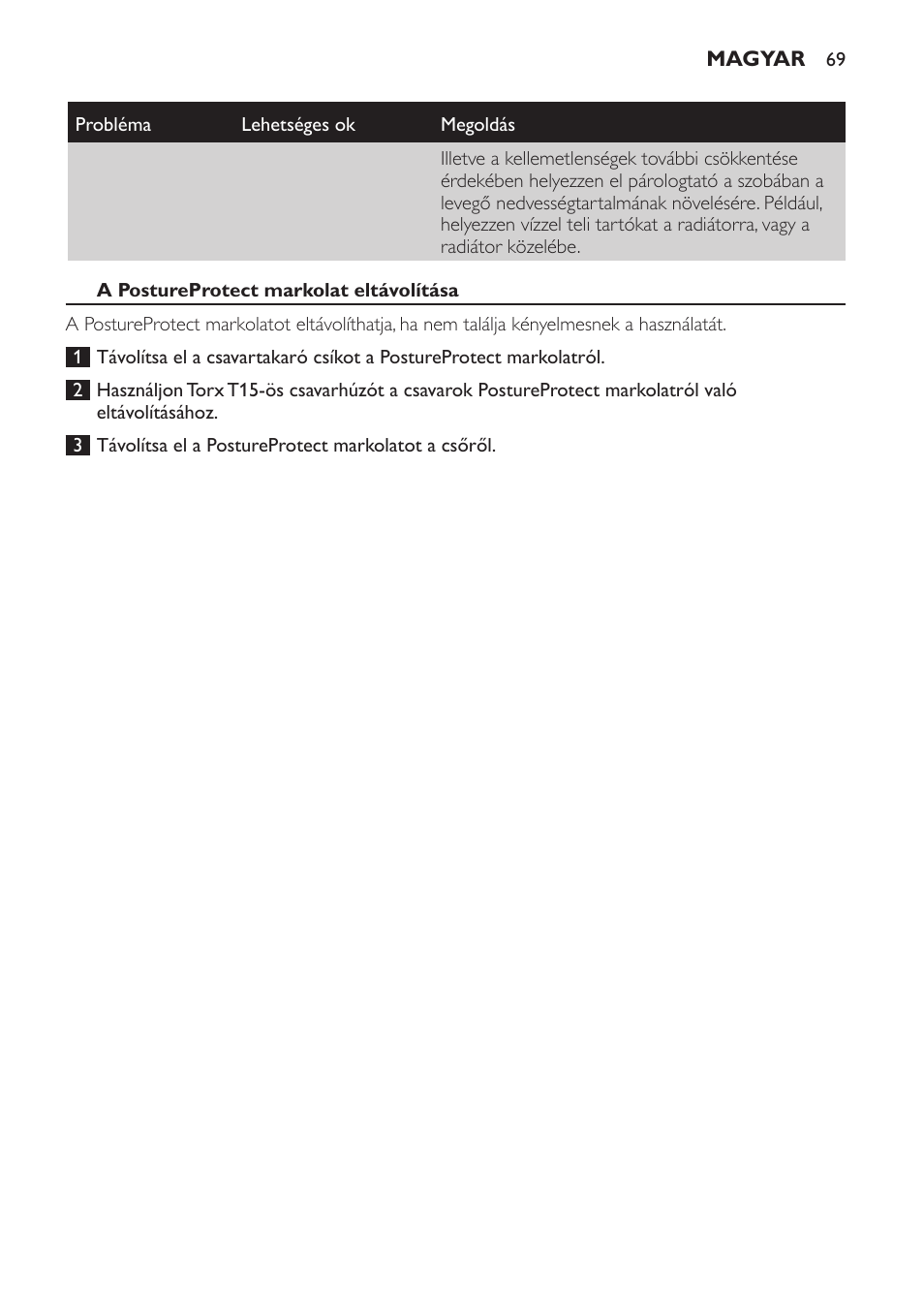 A postureprotect markolat eltávolítása | Philips FC9264 User Manual | Page 69 / 184