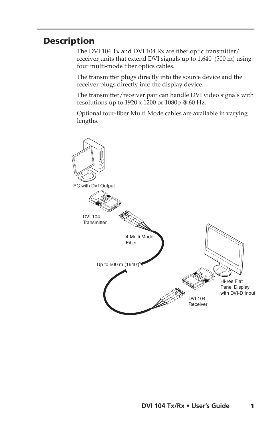 Description | Extron electronic DVI 104 Tx/Rx User Manual | Page 5 / 18