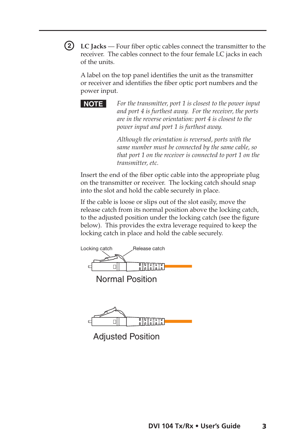 Normal position adjusted position | Extron electronic DVI 104 Tx/Rx User Manual | Page 7 / 18