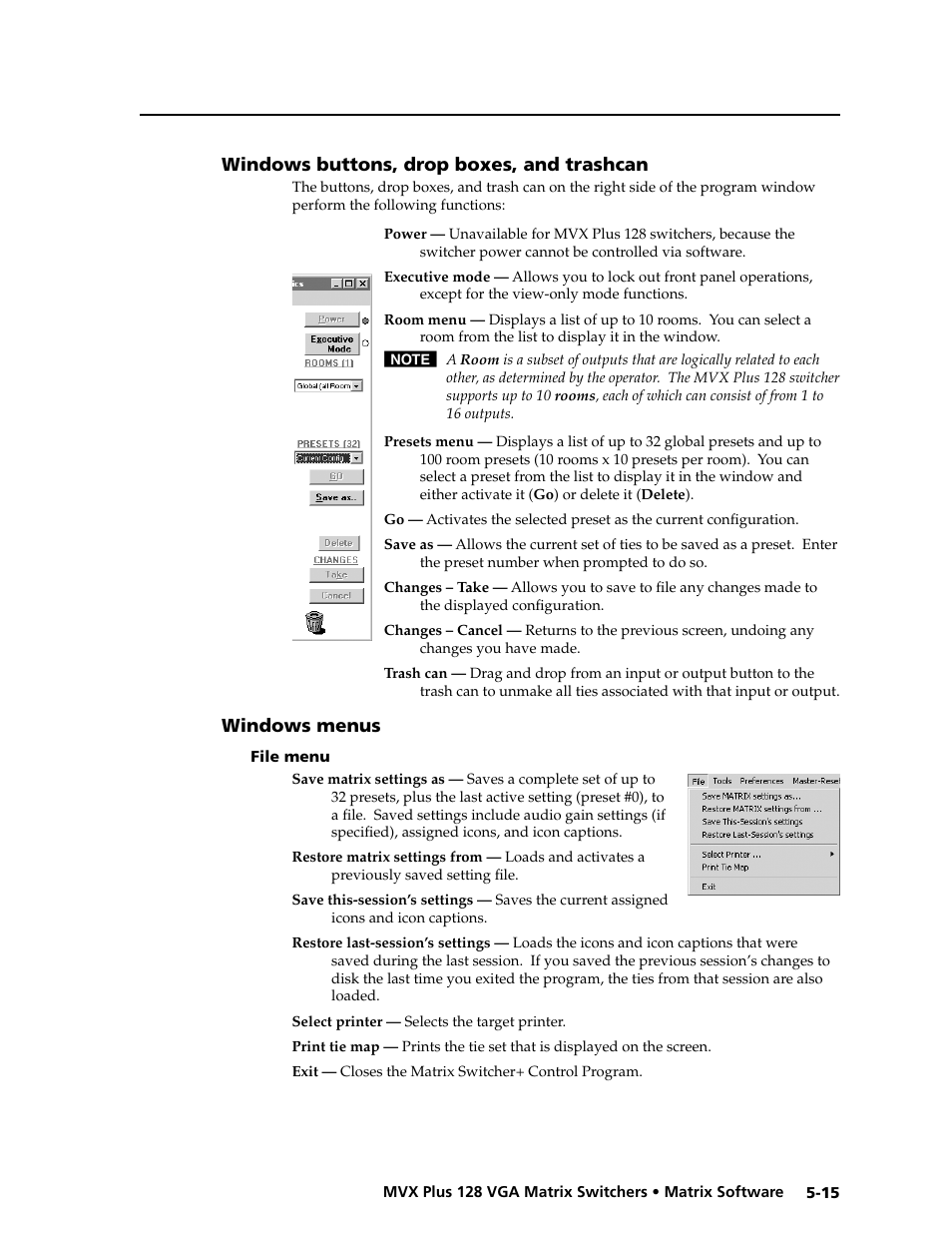 Preliminar y | Extron electronic VGA MATRIX SWITCHERS MVX PLUS 128 User Manual | Page 103 / 148