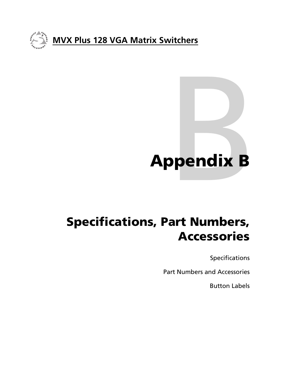 Extron electronic VGA MATRIX SWITCHERS MVX PLUS 128 User Manual | Page 137 / 148