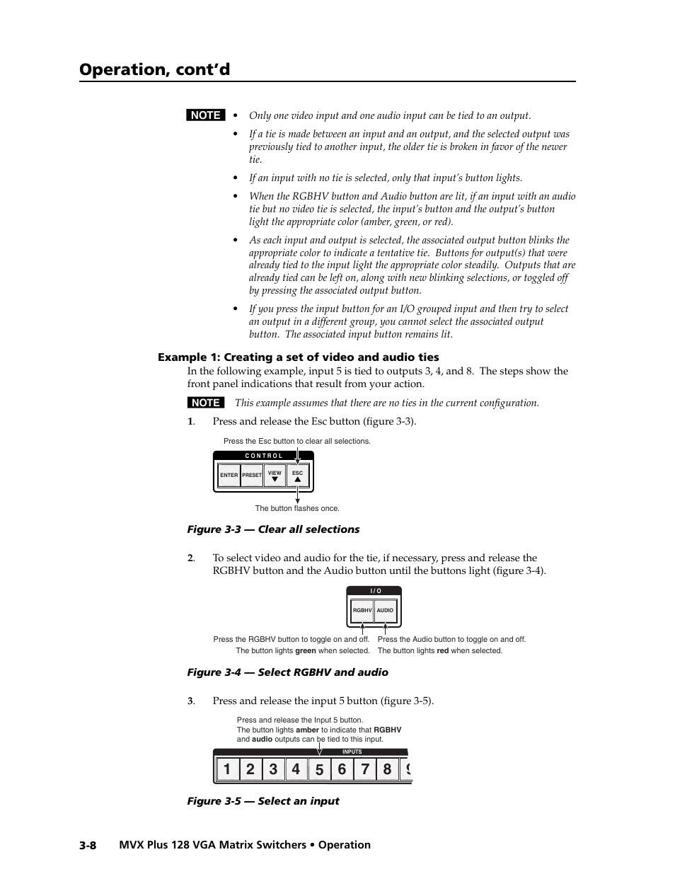 Preliminar y, Operation, cont’d | Extron electronic VGA MATRIX SWITCHERS MVX PLUS 128 User Manual | Page 30 / 148
