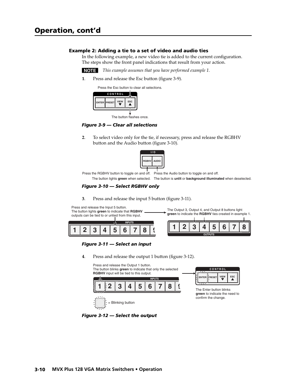 Preliminar y, Operation, cont’d | Extron electronic VGA MATRIX SWITCHERS MVX PLUS 128 User Manual | Page 32 / 148