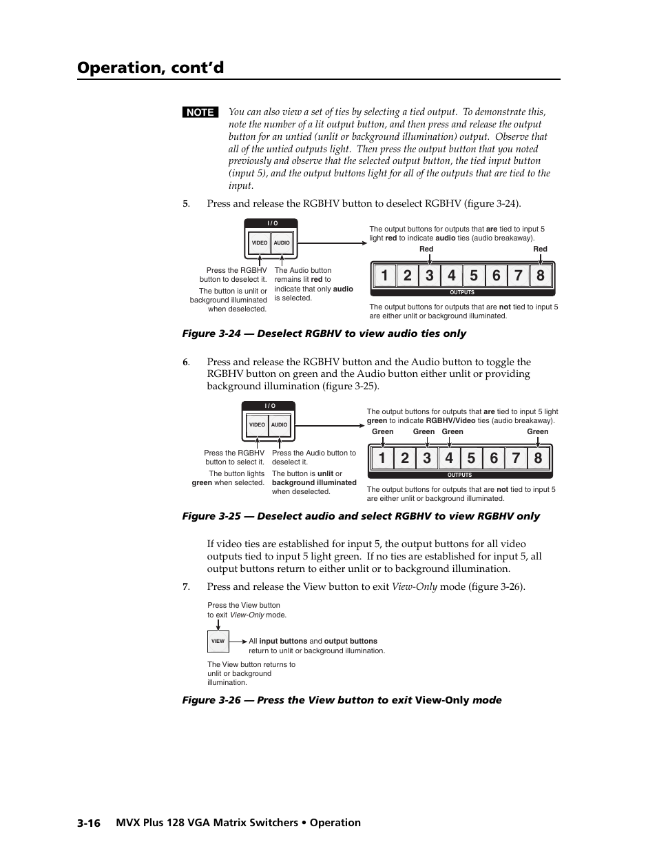Preliminar y, Operation, cont’d | Extron electronic VGA MATRIX SWITCHERS MVX PLUS 128 User Manual | Page 38 / 148