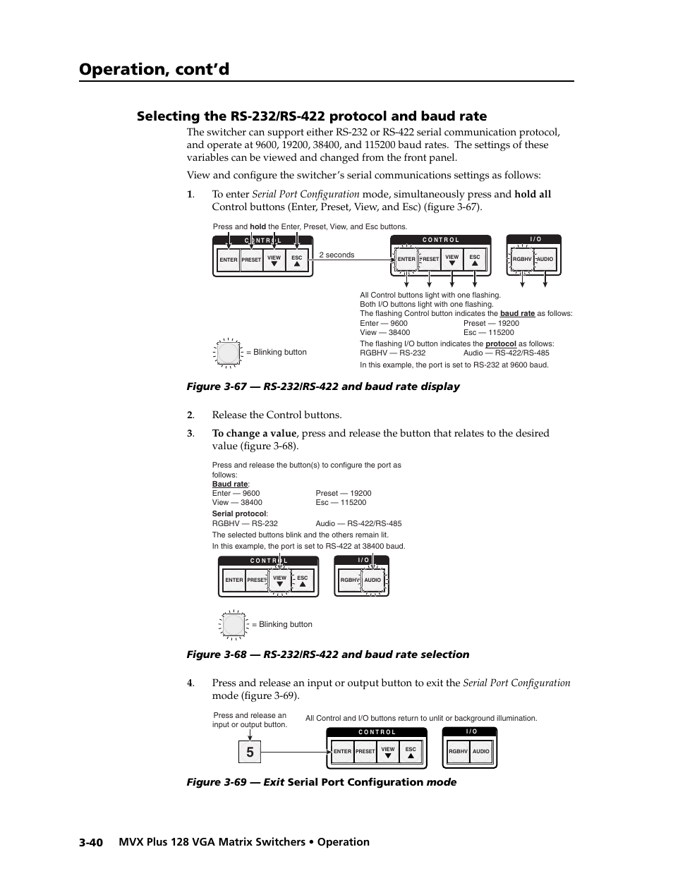 Preliminar y, Operation, cont’d | Extron electronic VGA MATRIX SWITCHERS MVX PLUS 128 User Manual | Page 62 / 148