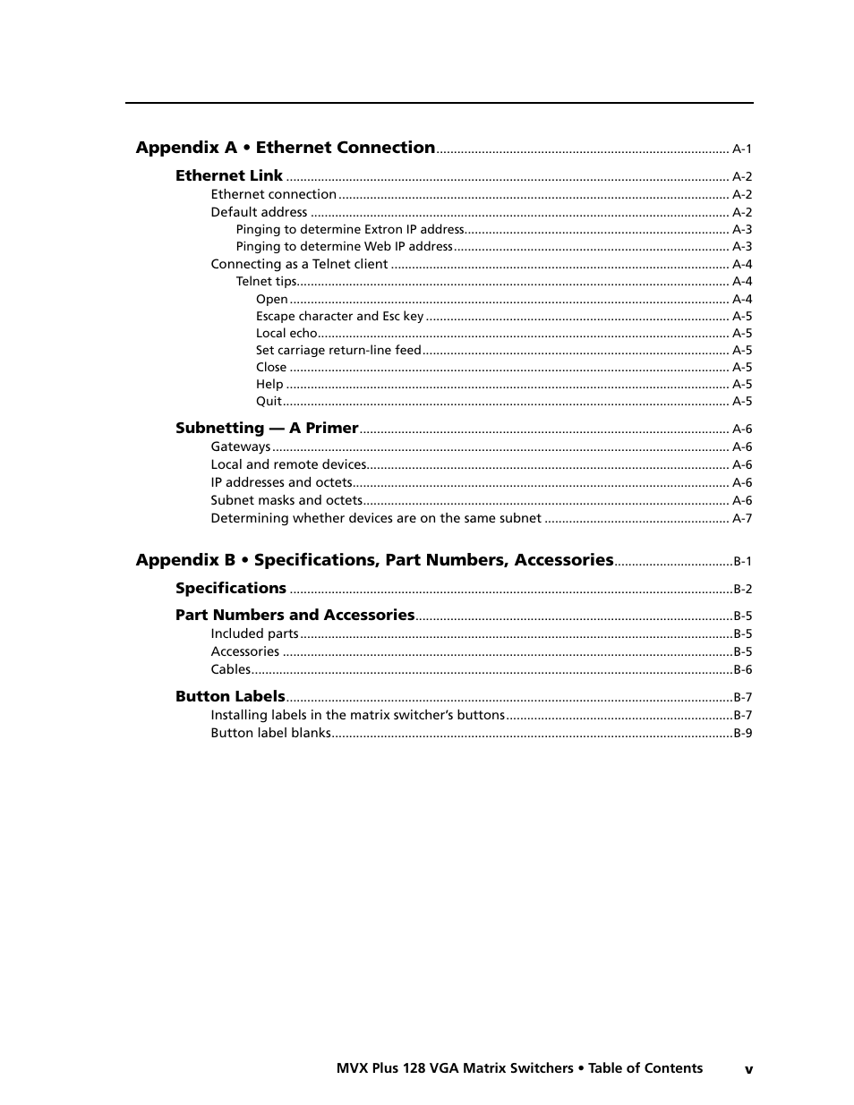 Preliminar y | Extron electronic VGA MATRIX SWITCHERS MVX PLUS 128 User Manual | Page 9 / 148