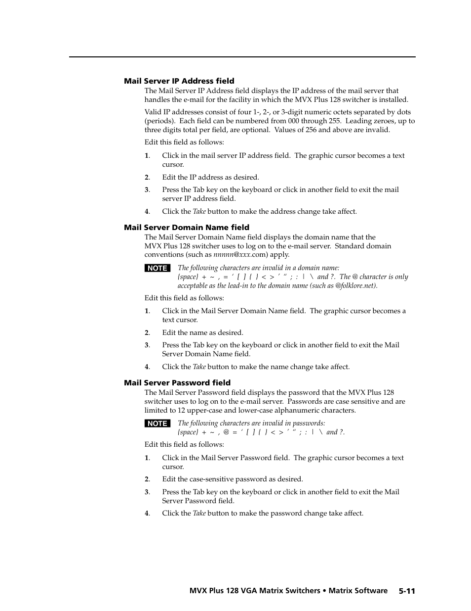 Preliminar y | Extron electronic VGA MATRIX SWITCHERS MVX PLUS 128 User Manual | Page 99 / 148