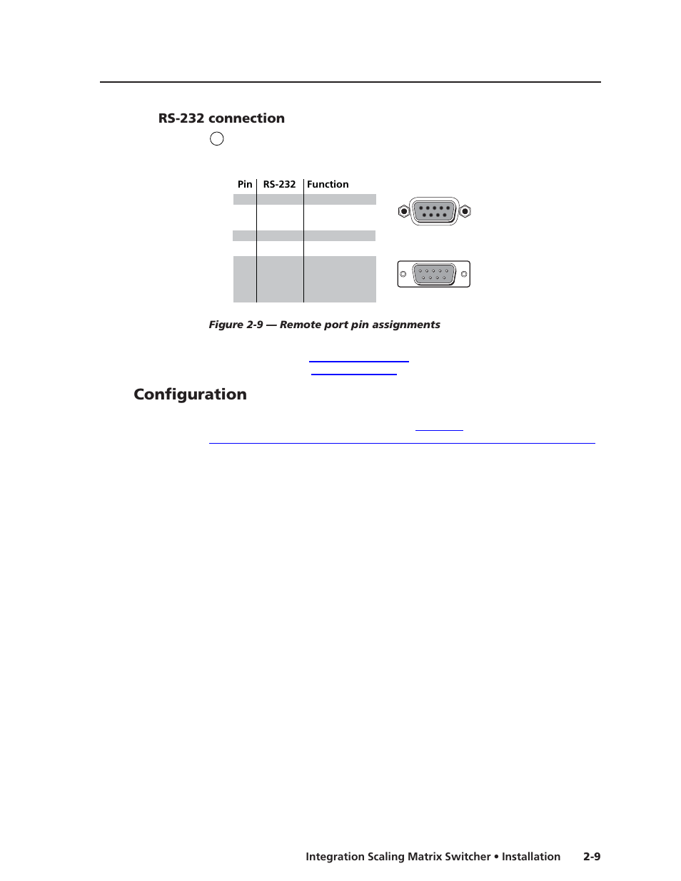 Rs-232 connection, Configuration | Extron electronic ISM 482 User Manual | Page 24 / 105