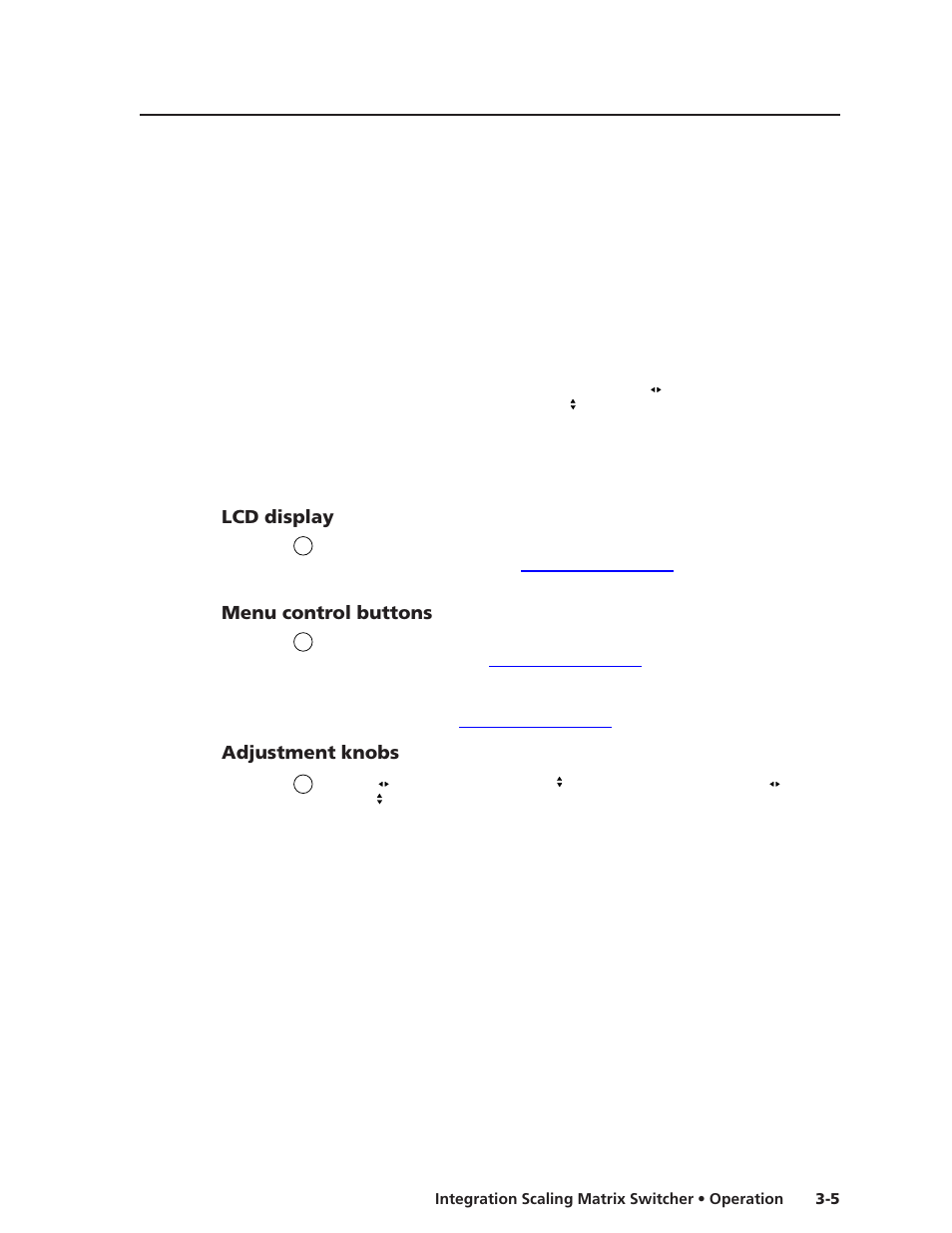 Lcd display, Menu control buttons, Adjustment knobs | Extron electronic ISM 482 User Manual | Page 30 / 105