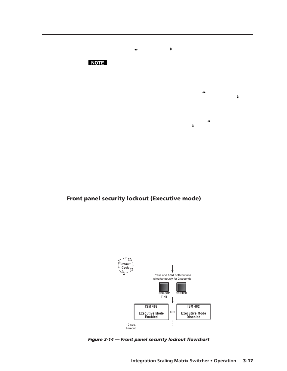 Front panel security lockout (executive mode) | Extron electronic ISM 482 User Manual | Page 42 / 105
