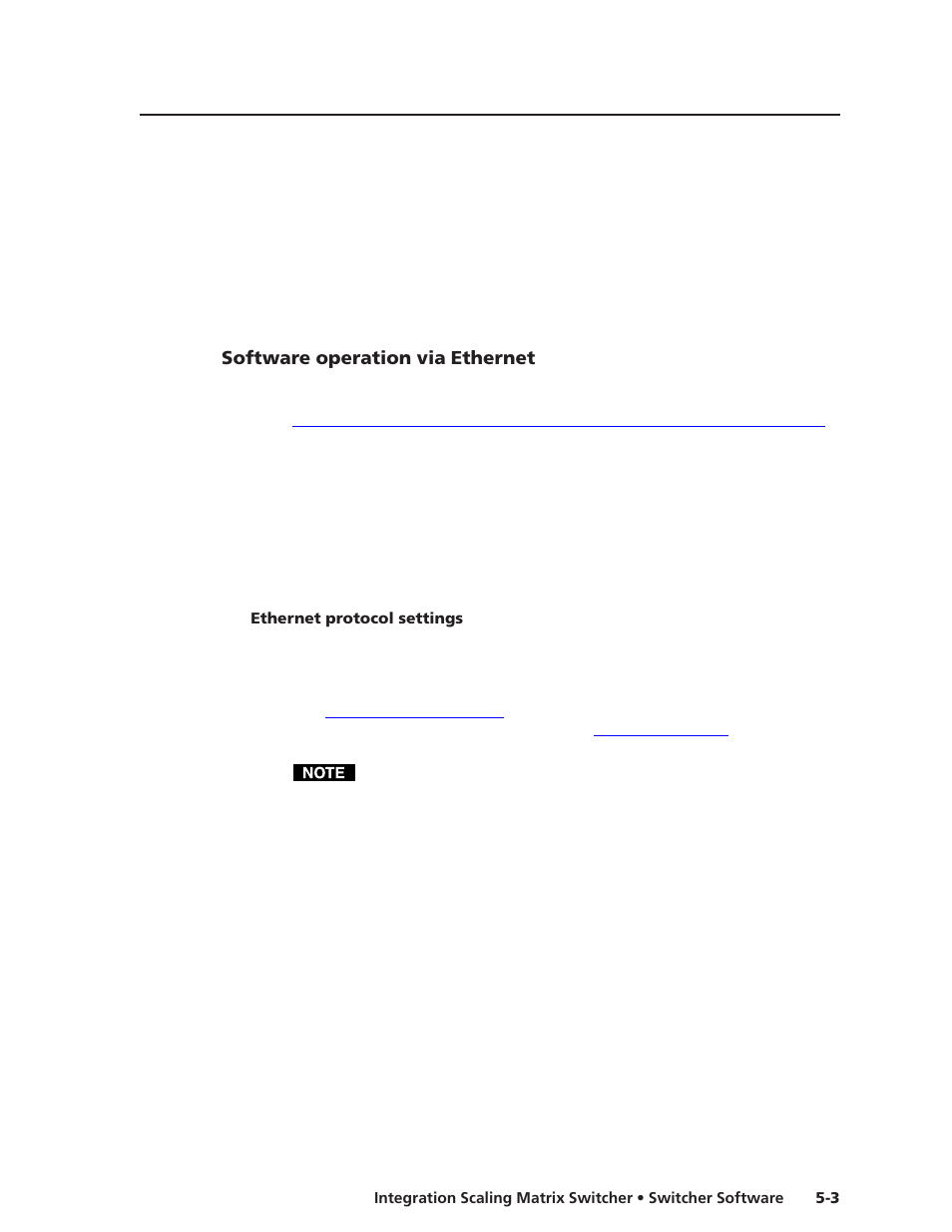 Software operation via ethernet, Ethernet protocol settings | Extron electronic ISM 482 User Manual | Page 66 / 105