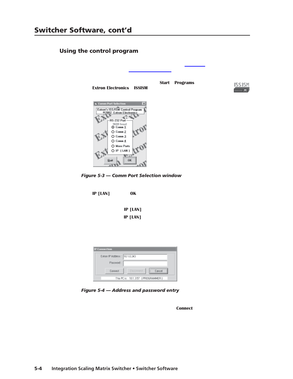 Using the control program, Switcher software, cont’d | Extron electronic ISM 482 User Manual | Page 67 / 105