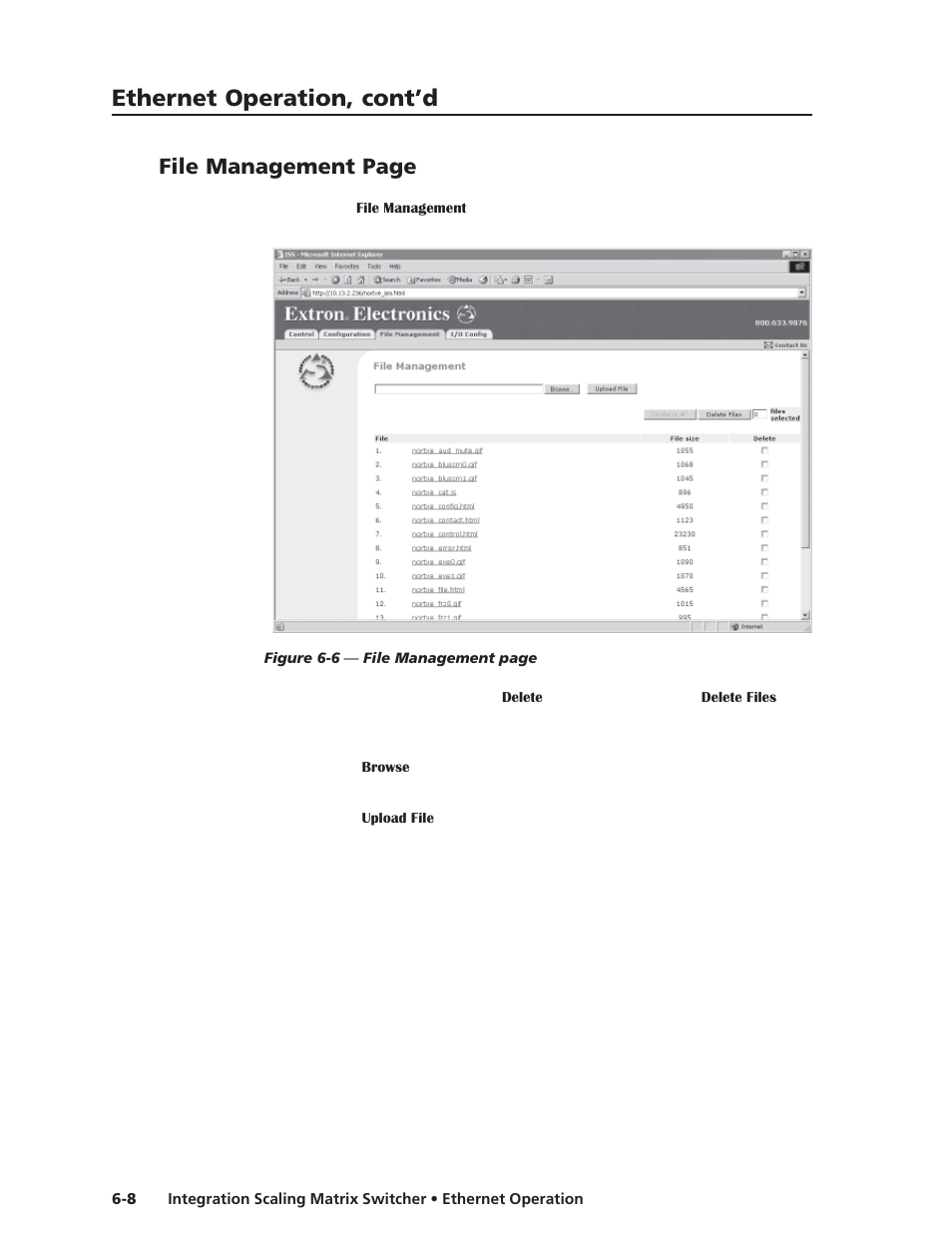 Ethernet operation, cont’d, File management page | Extron electronic ISM 482 User Manual | Page 79 / 105