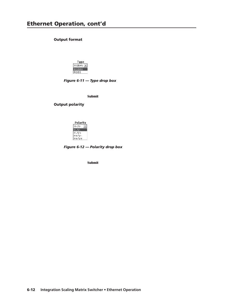 Output format, Output polarity, Ethernet operation, cont’d | Extron electronic ISM 482 User Manual | Page 83 / 105