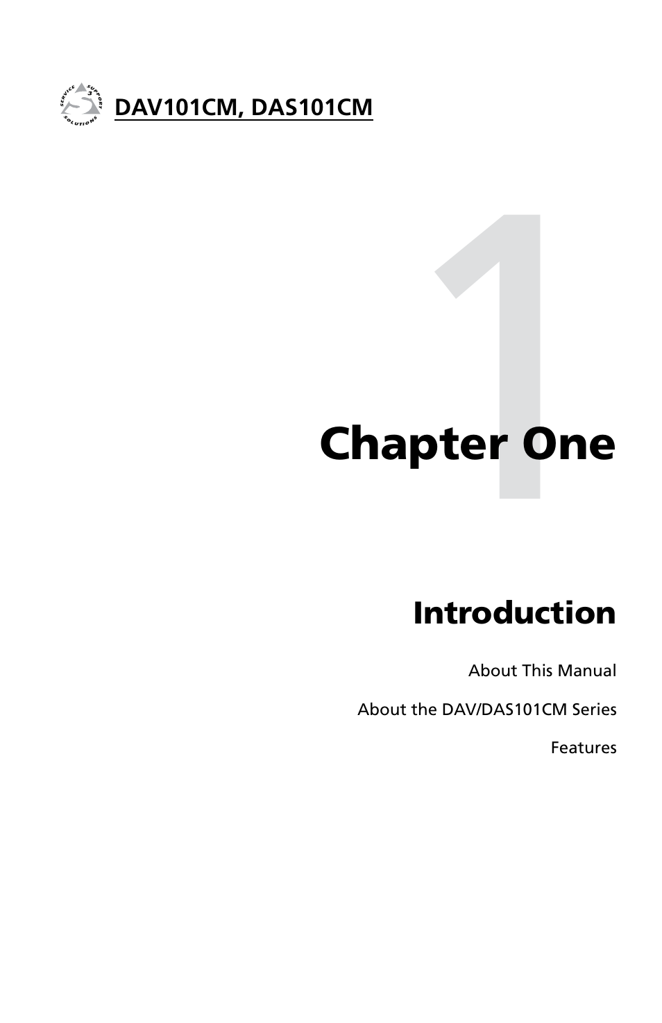 Ch. 1: introduction, Chapter one • introduction | Extron Electronics DAV_DAS101CM User Manual | Page 9 / 30