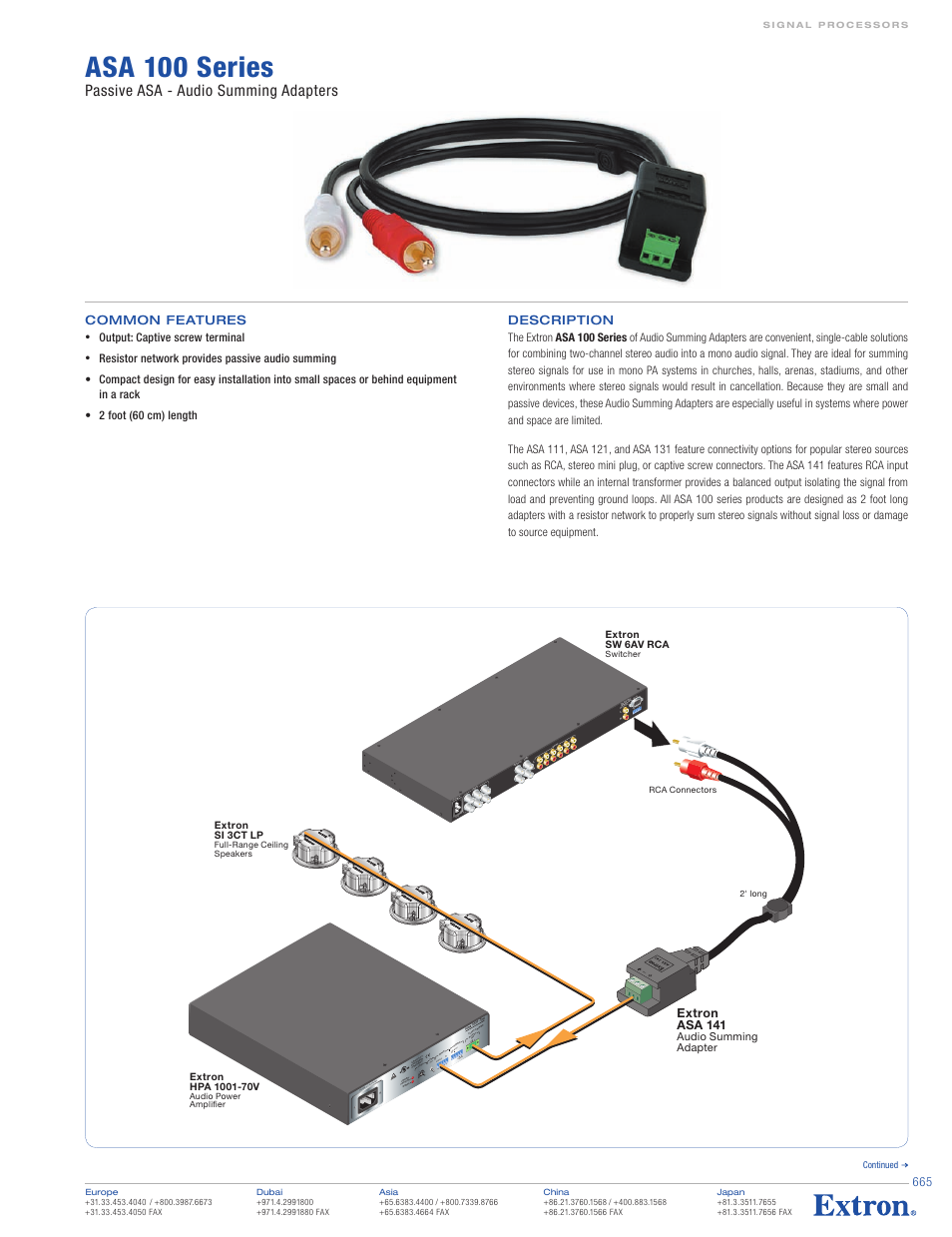 Extron electronic ASA 100 Series User Manual | 3 pages