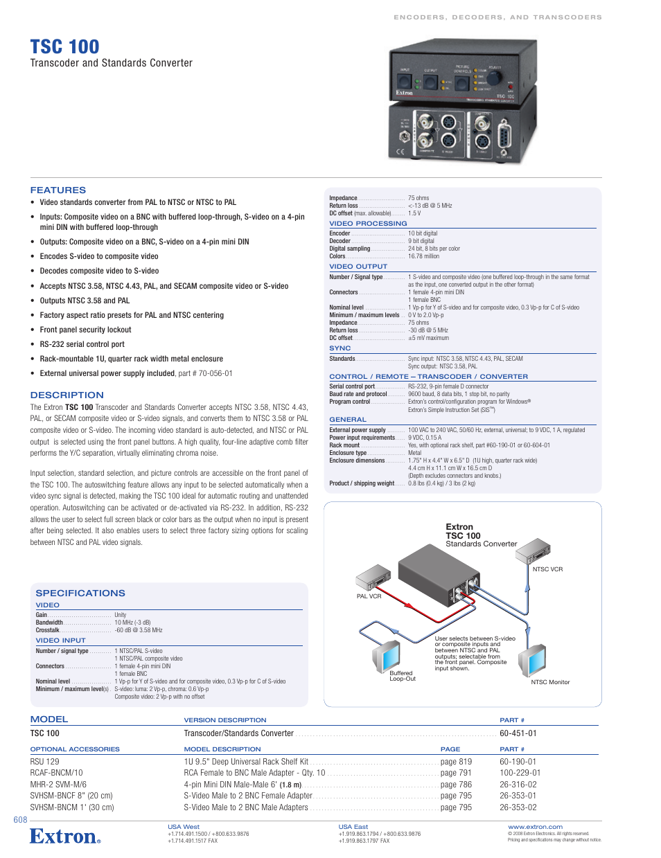 Extron electronic TSC 100 User Manual | 1 page