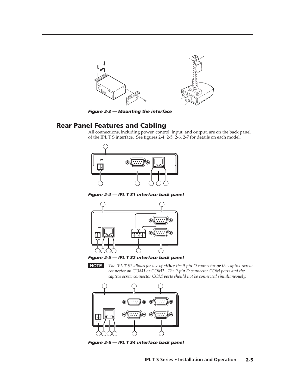Rear panel features and cabling, 5 ipl t s series • installation and operation | Extron electronic IPL T S Series User Manual | Page 17 / 79