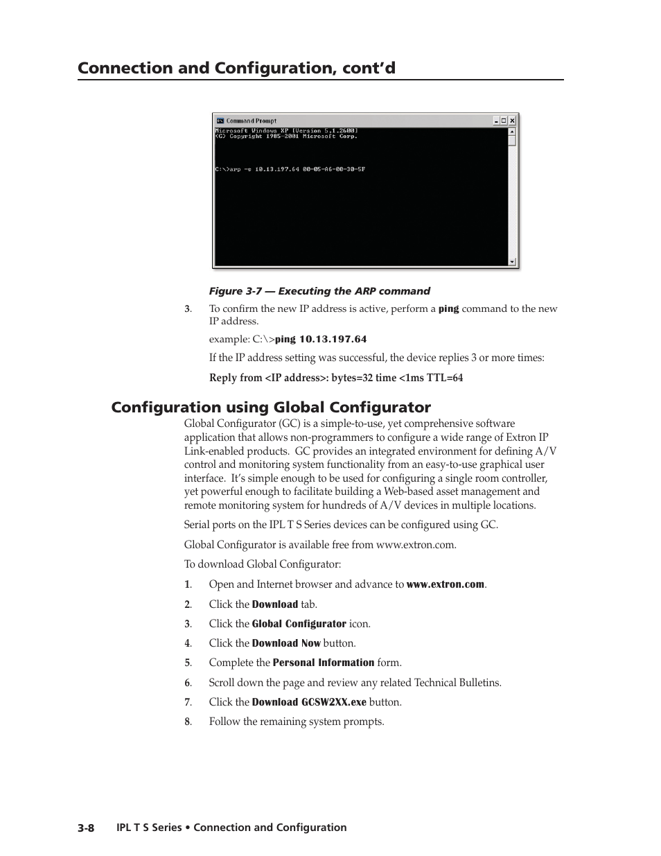 Configuration using global configurator, Connection and configuration, cont’d | Extron electronic IPL T S Series User Manual | Page 32 / 79