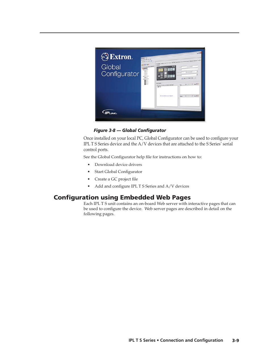 Configuration using embedded web pages | Extron electronic IPL T S Series User Manual | Page 33 / 79