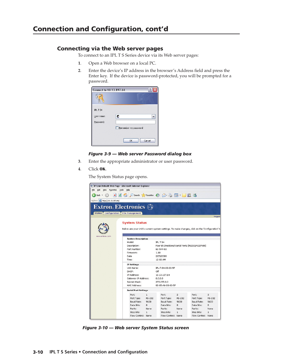 Connection and configuration, cont’d | Extron electronic IPL T S Series User Manual | Page 34 / 79