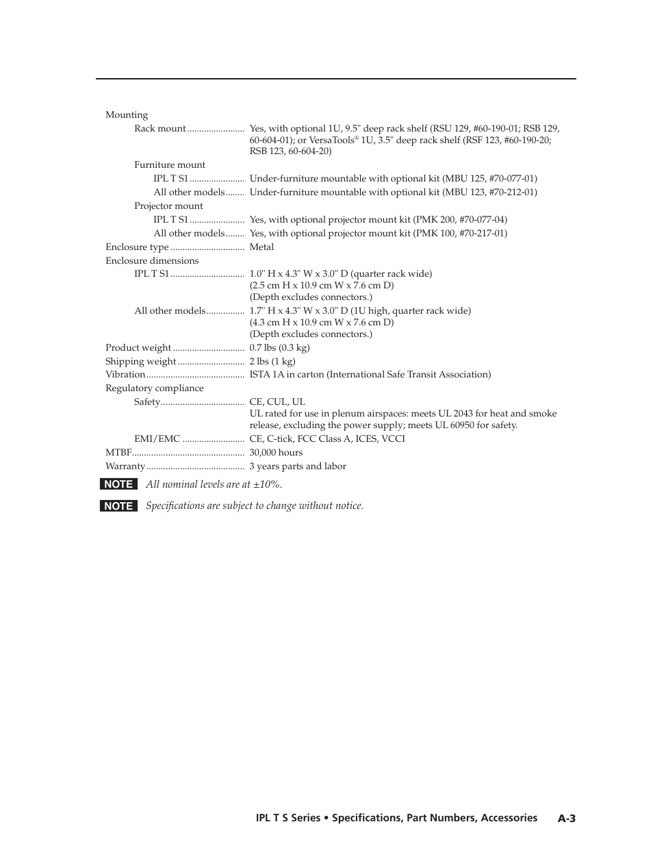 Extron electronic IPL T S Series User Manual | Page 73 / 79