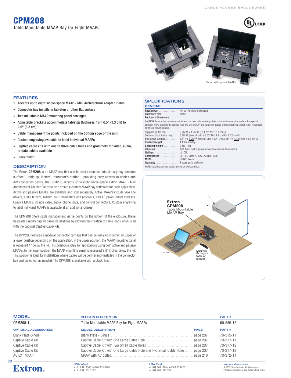 Extron electronic CPM208 User Manual | 1 page