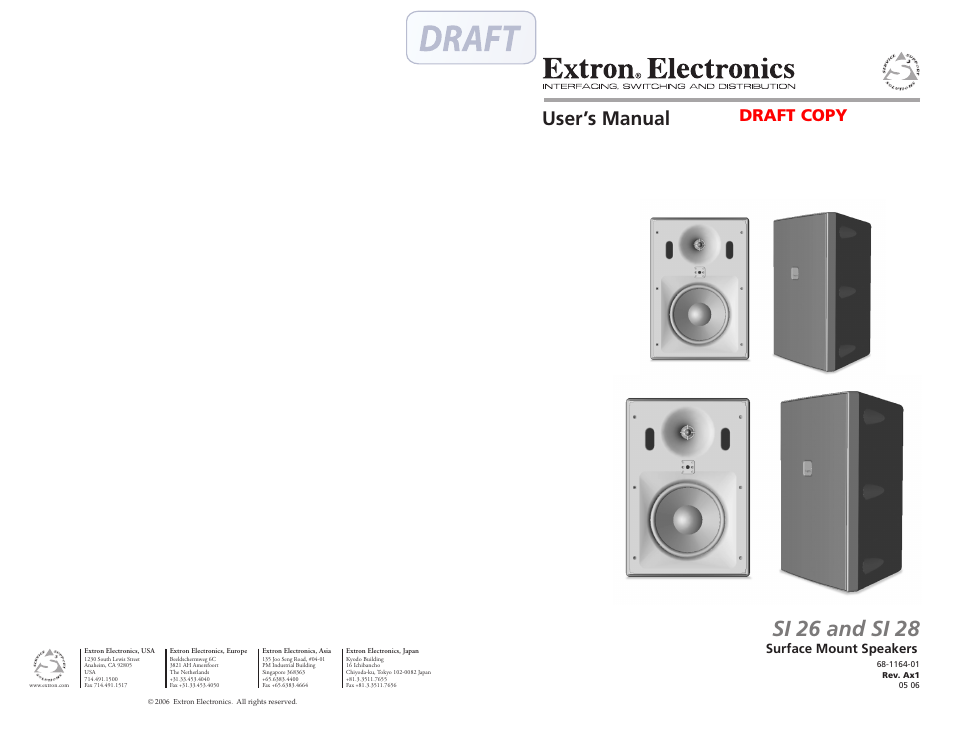 Extron electronic SI 26 User Manual | 6 pages