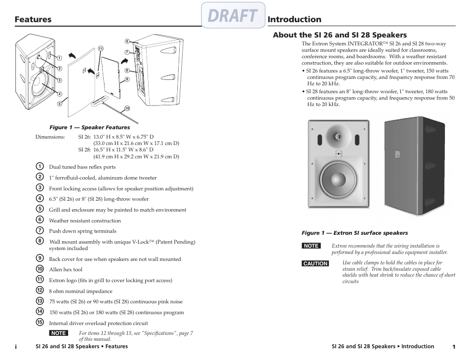 Introduction features | Extron electronic SI 26 User Manual | Page 2 / 6