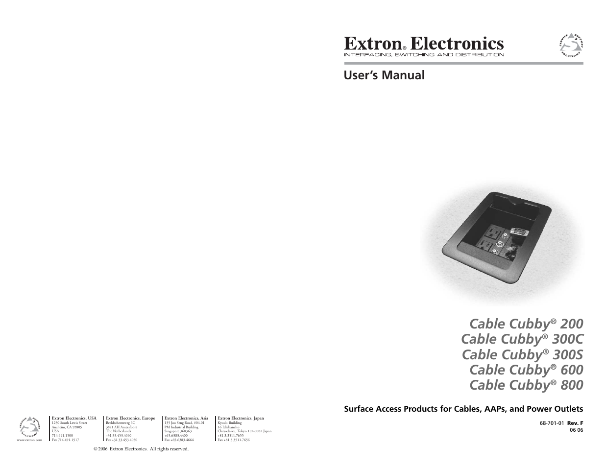 Extron electronic Cable Cubby 800  EU User Manual | 33 pages