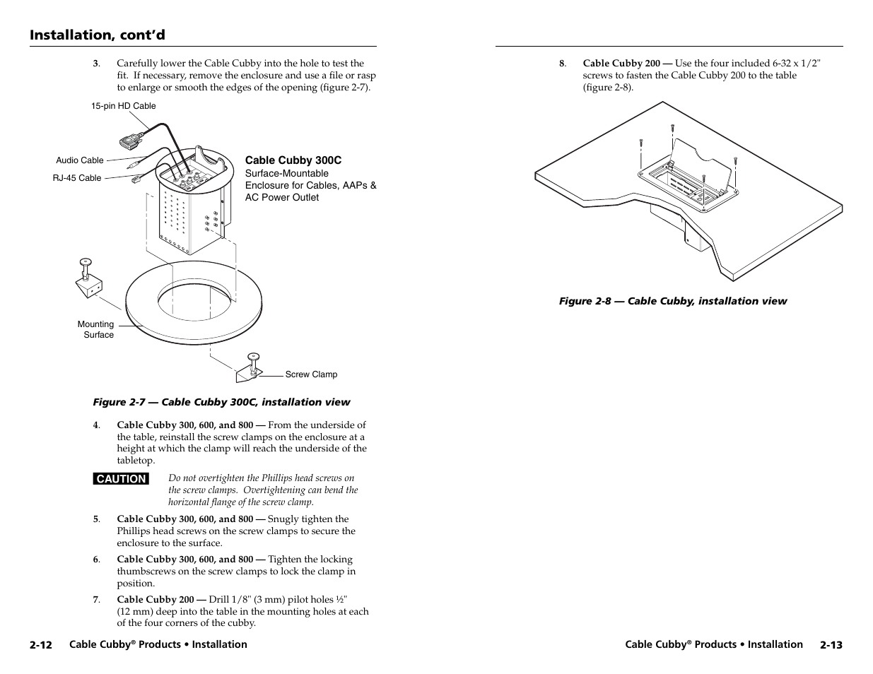 Installation, cont’d | Extron electronic Cable Cubby 800  EU User Manual | Page 13 / 33